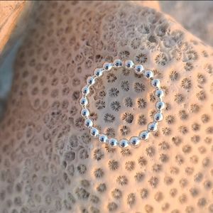 Heavy Beaded BEAD BOHO RING Sterling Silver Stack Band Dot Simple HEAVY DUTY!!